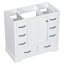 Base de meuble de salle de bain blanche seulement, 6, meuble-lavabo réglable en bois massif de 36 po - blanc, 6 tiroirs, qualité-2104873514