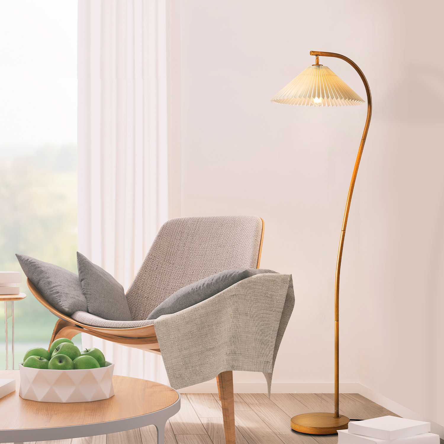 Novogratz Evangeline Wood Floor Lamp