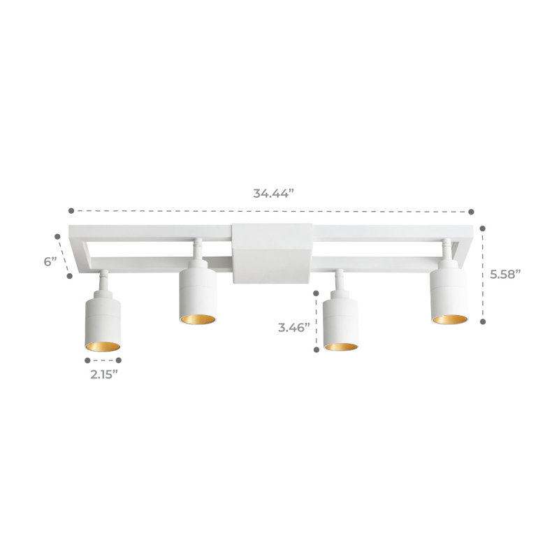 23.4'' 4 -Light Fixed Track Track Kit with Adjustable Head, Matte White