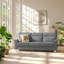 Canapé Chesterfield 3 places en tissu velours l 82 po x P 29,5 po x H 35,4 po Snowfleece-128968717