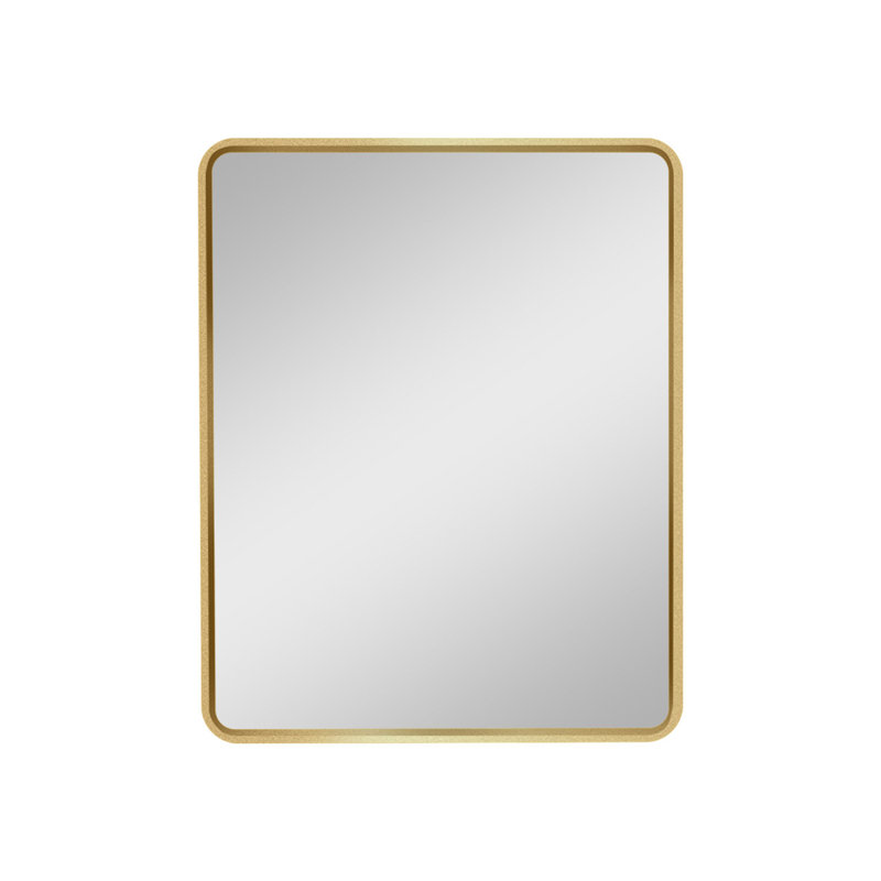 Armoire à pharmacie murale ou en métal avec miroir, H 31,3 po x l 22,64 po x P 8 po, Or / noir mat