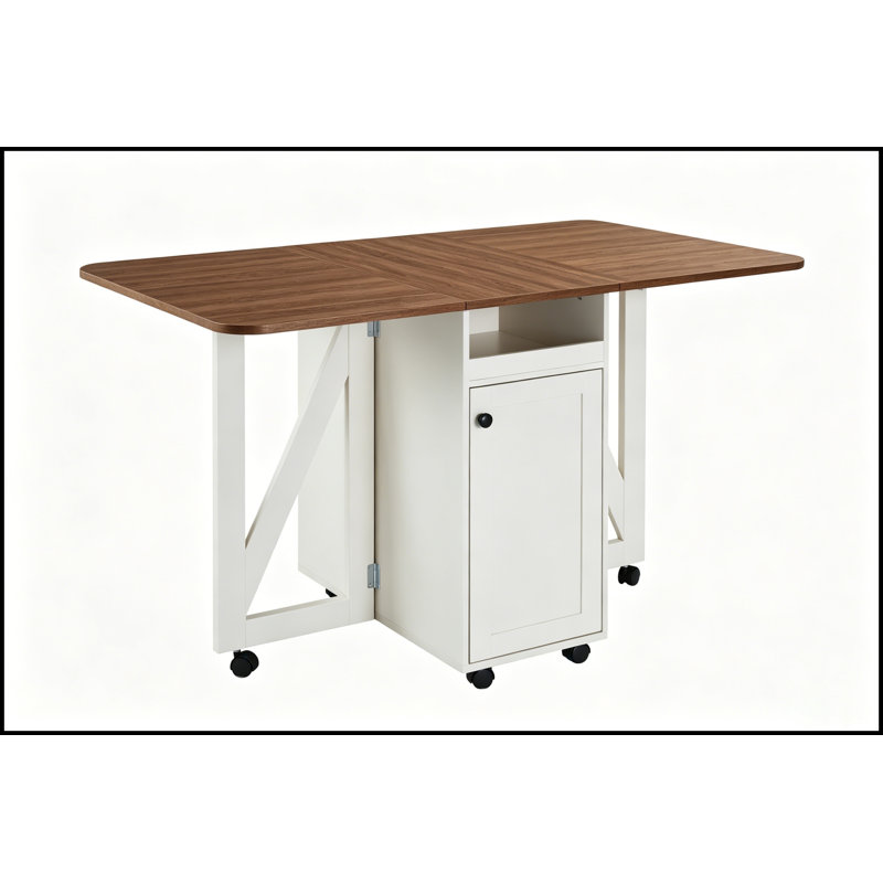 Robison pliable avec roulettes et rangement, Blanc