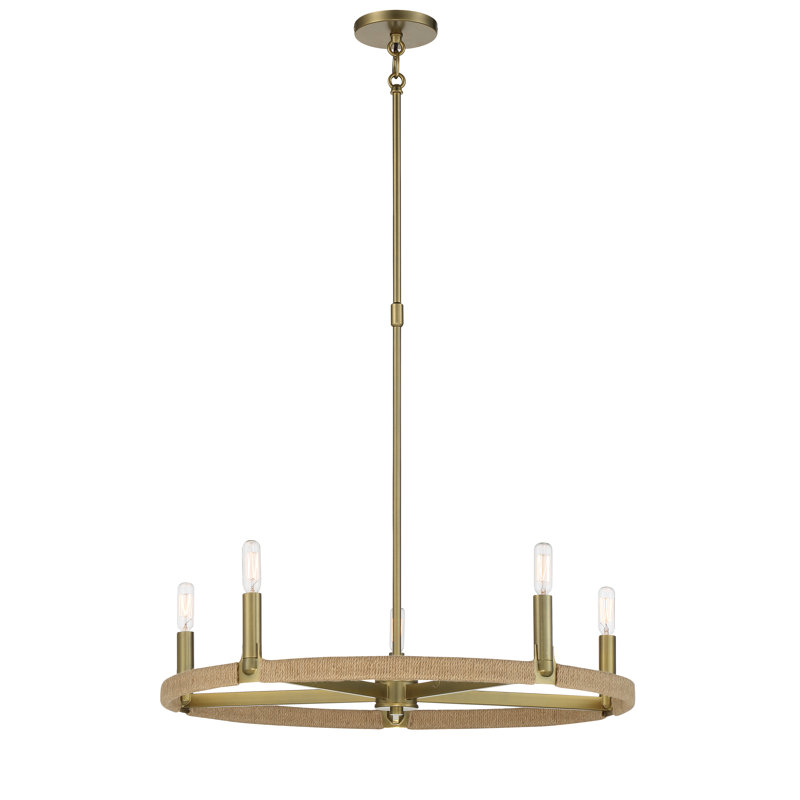 Eastcotts 5 - Light Dimmable Wagon Wheel Chandelier
