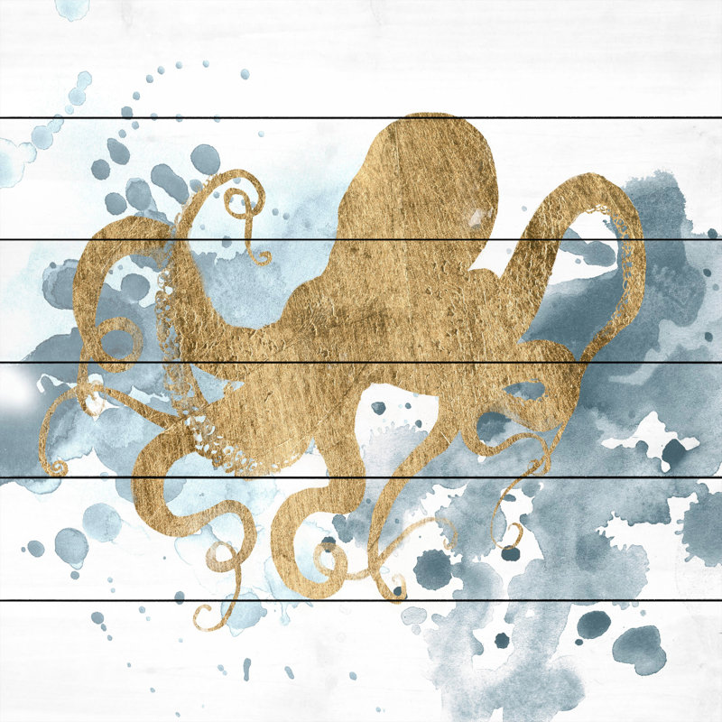 " Gilded Splash II " Painting Print, 24" H x 24" W x 1.5" D