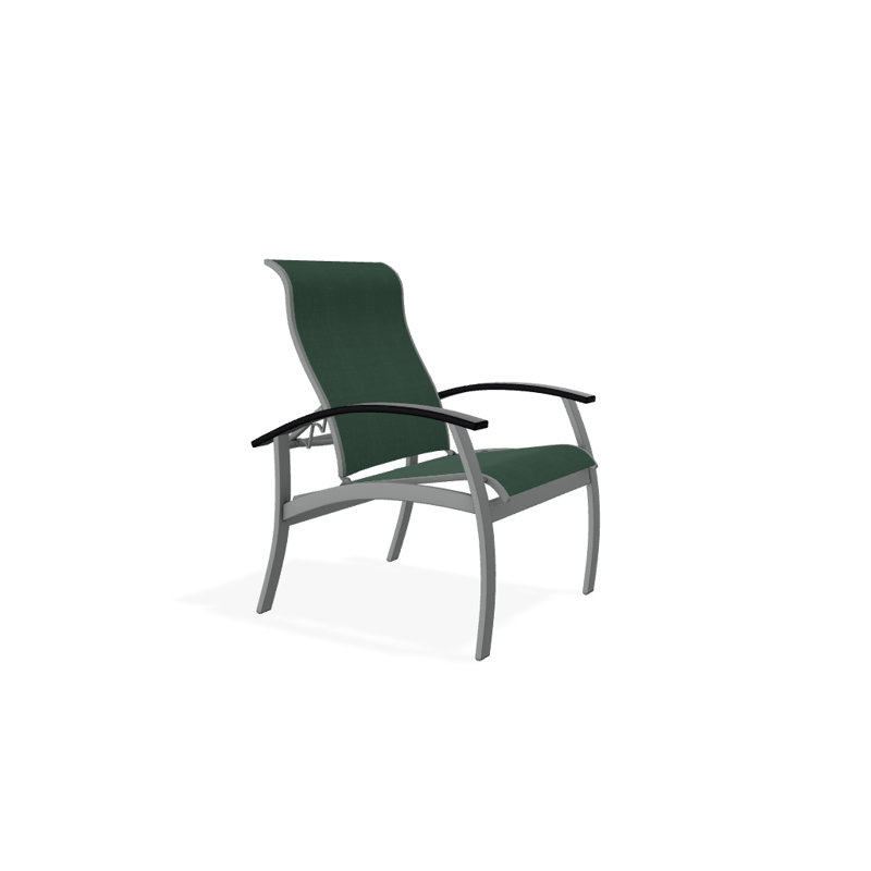 Chaise de patio Askar, Vert forêt 22D Sunbrella® vert, Noir, Graphite texturé