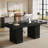 63-Inch Modern Office Computer Desk Executive Desk Heavy Duty Double Pedestal, Large Study Writing Table Business Furniture for Home Office, Black