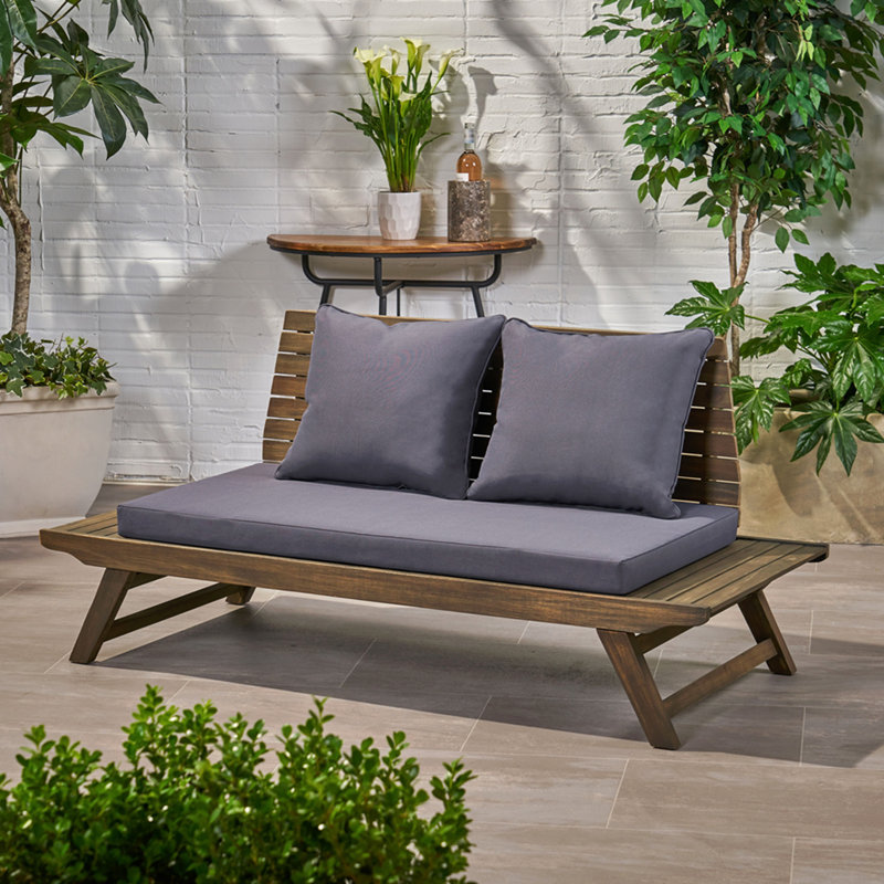 Sedona Loveseat, Coussin gris / cadre brun