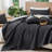 MooMee Lightweight Quilt Set 100% Washed Cotton Linen-Like Stripe Stitch Breathable All-season -114492292-114492299