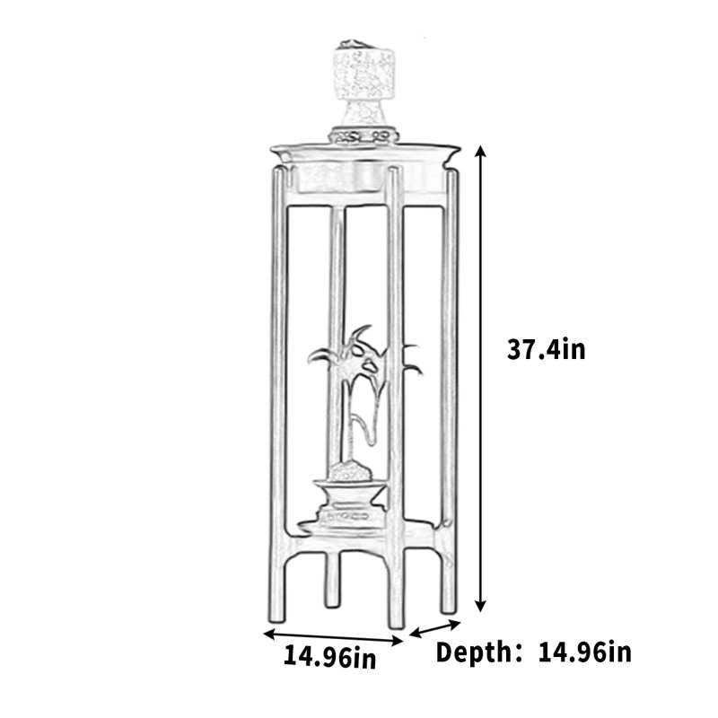 Façade en pierre de style chinois, H 37,4 po x l 14,96 po x P 14,96 po