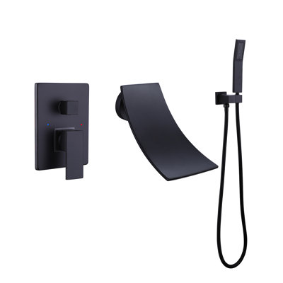 2 Handle Wall Waterfall Faucet with Diverter