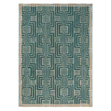 Hand Tufted Geometric Area Rug in Green