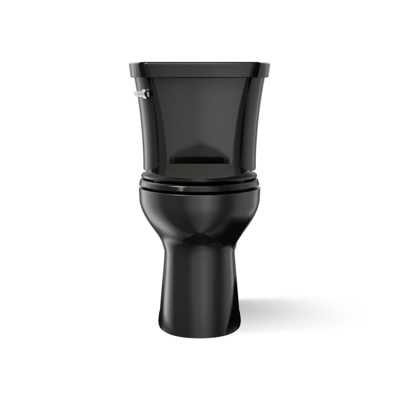 Toilette allongée deux pièces Highline, 1,28 gallon par pouce carré, Noir / noir