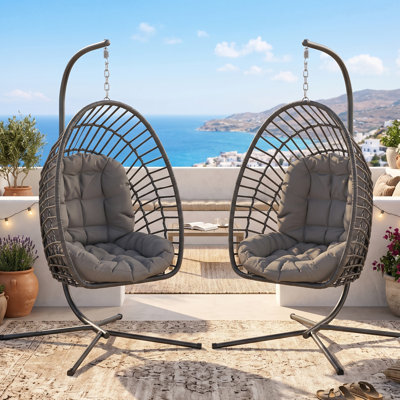 Hanging Egg Chair With Stand, Suitable For Both Indoor And Outdoor Use