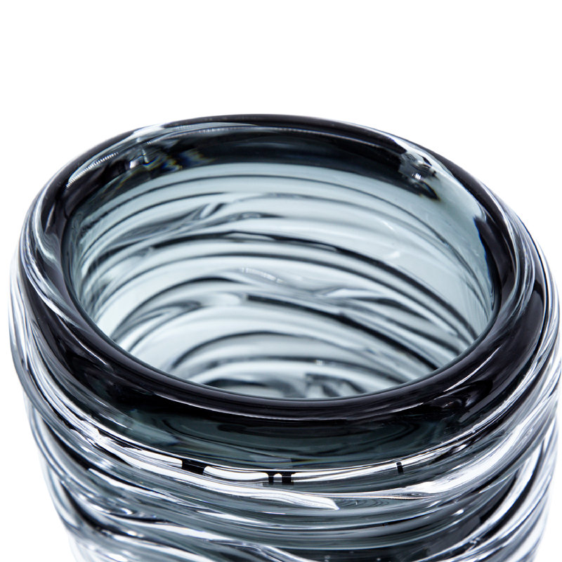 Abels Handmade Glass Table Vase, 6.7" H x 5.9" W x 4.3" D