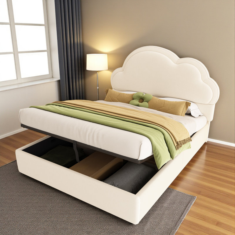 Upholstered Ottoman Storage Bed, Double (4'6)