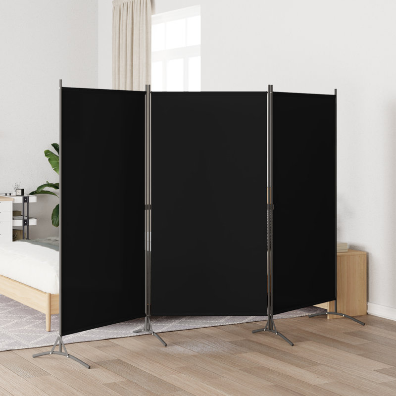 Abdisamad 3 Panel Room Divider, Black, 3, 180cm H x 260cm W