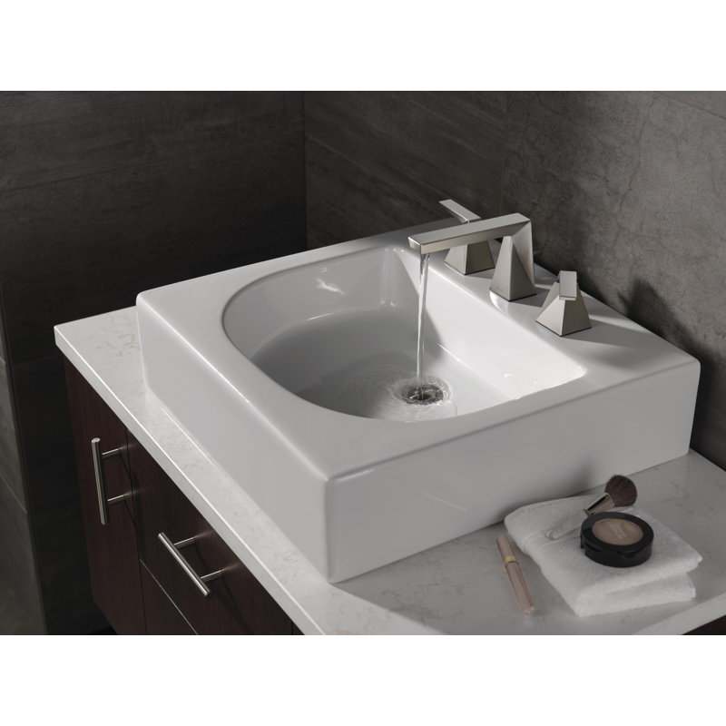 Two Handle Widespread Bathroom Faucet, Lumicoat Stainless