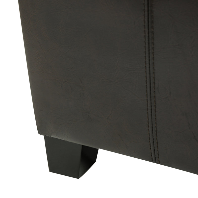 Élégant unité centrale brune avec revêtement lisse et rangement, siège à 15,5 po de hauteur