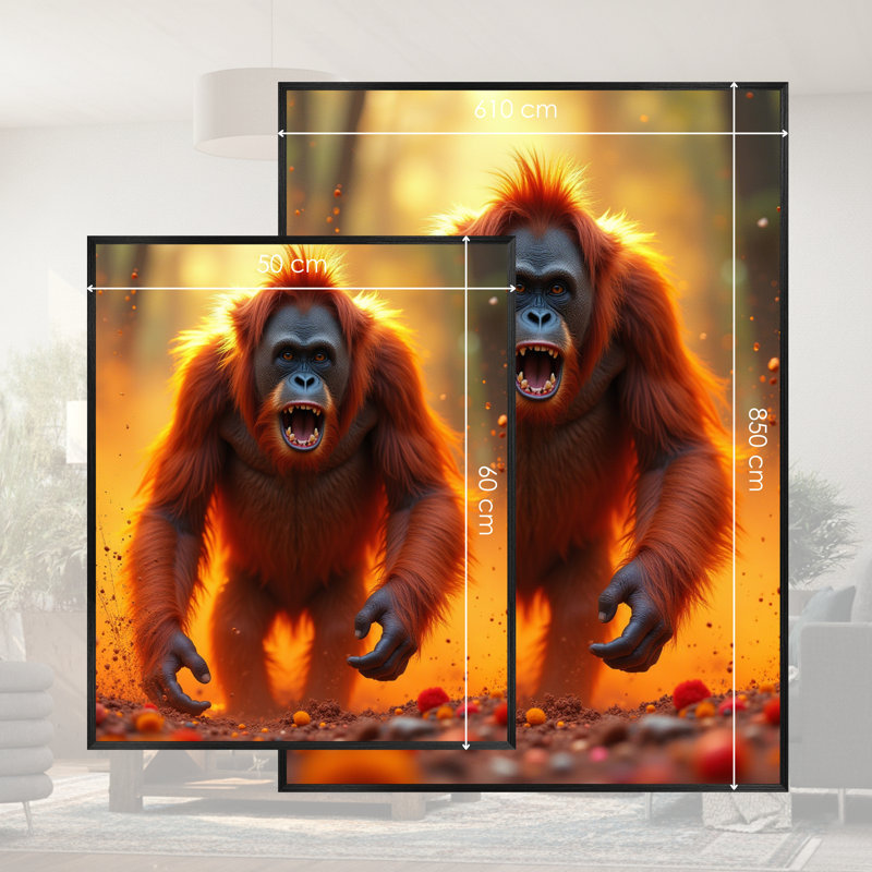 Single Picture Frame LED Illuminated Wall Art Wall Art on Glass / Aluminium, 60cm H x 50cm W