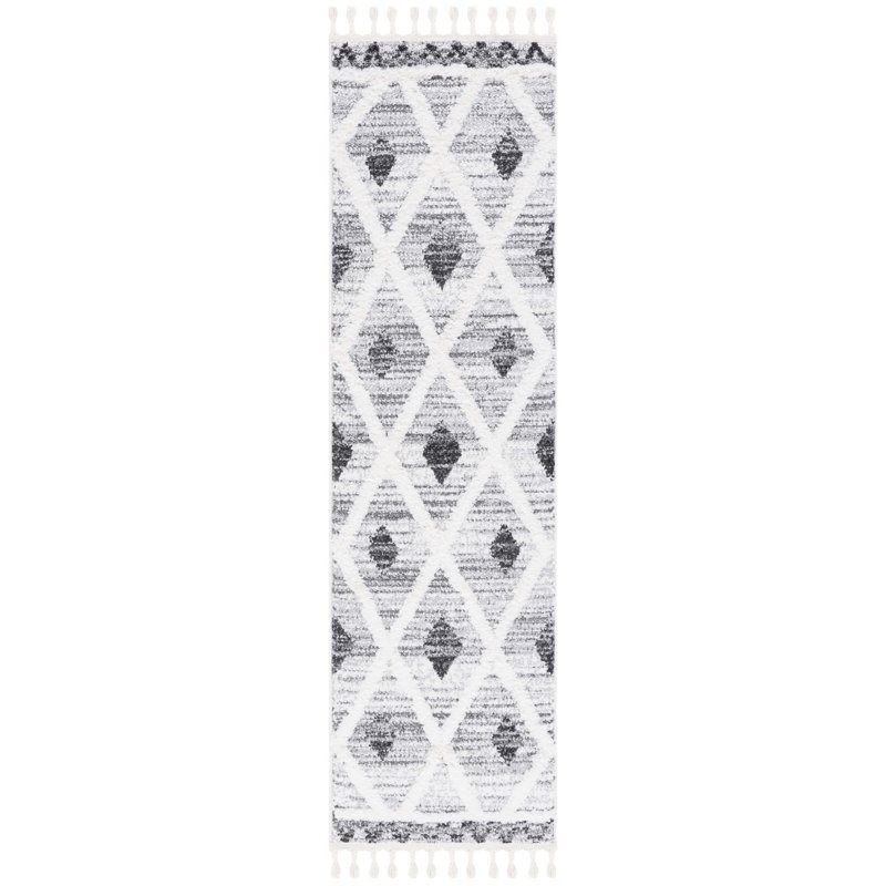 Arborway Tassel Shag Performance Argyle Rug, Runner 2'3" x 8'
