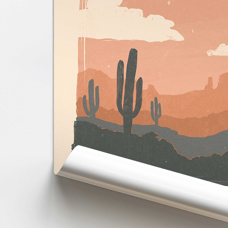 Impression de silhouettes de cactus II, H 36 po x l 24 po, Impression sans cadre