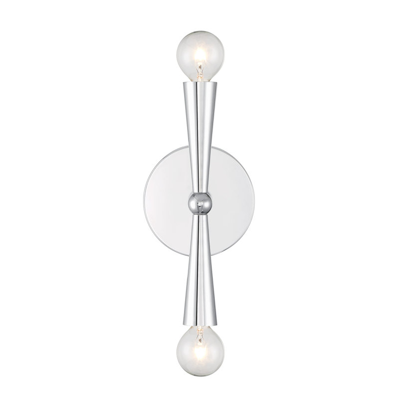 Waltner 2-Light Wall Sconce in Chrome, Chrome