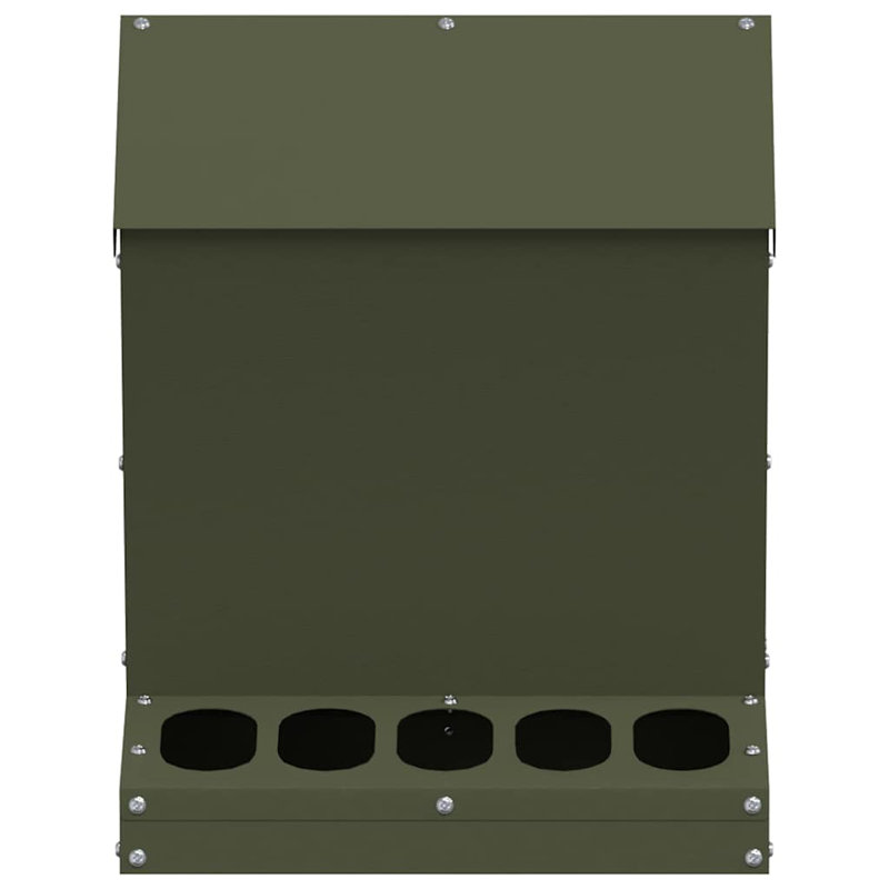 Cold-Rolled Steel Feeder, Olive Green, 39cm H x 30cm W x 30cm D