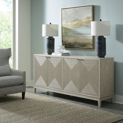 Armoire décorative à quatre portes avec tablettes réglables Emry