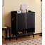Armoire à chaussures moderne en bois d'hévéa massif noir