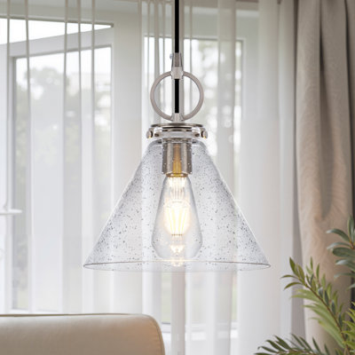 1-Light Pendant Light With Seed Glass For Kitchen Island,Dining Room,Living Room