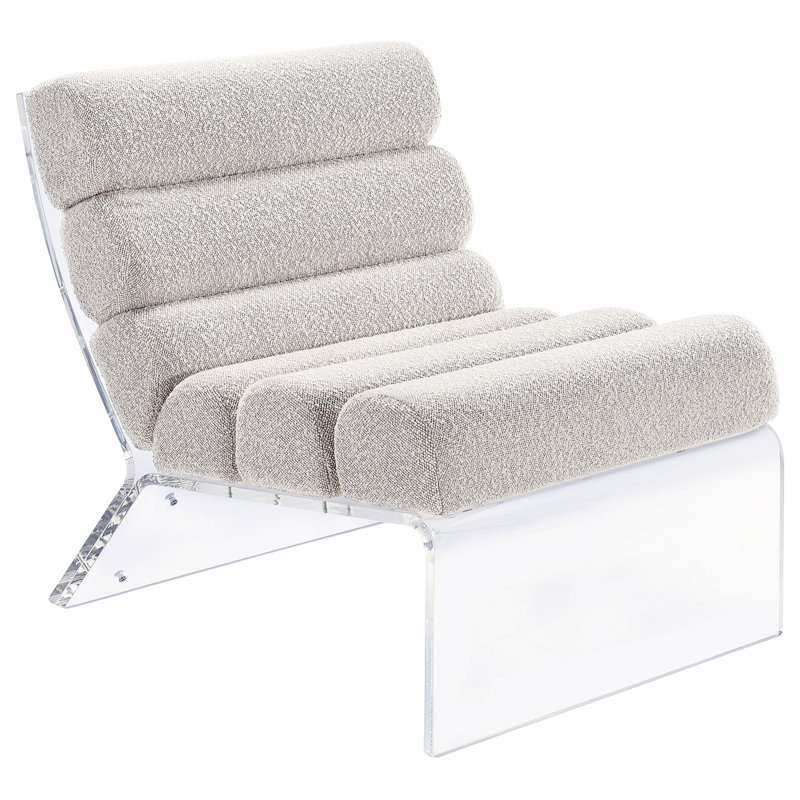 Chaise sans accoudoirs en acrylique Staeell, Ivoire