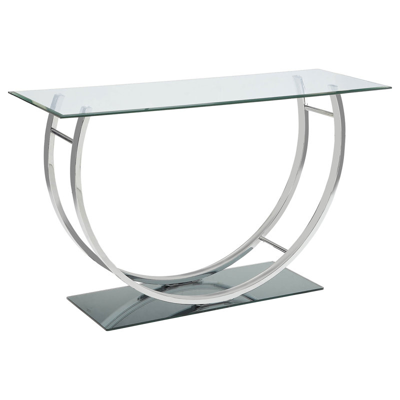 Danville 48'' Silver Mirrored Glass U-Shaped Console Table