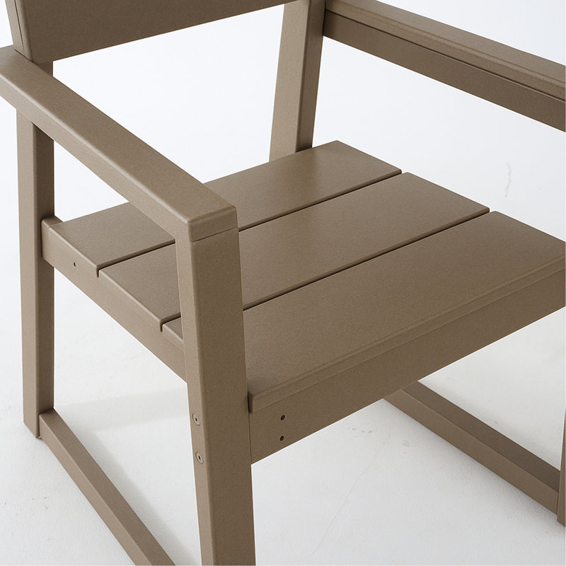 Fauteuils de jardin et d'extérieur en PEHD couleur bois antique avec dossier, design moderniste