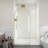 Ember Series 78 In. X 34 In. Framed Arch Fixed Shower Screen Door In Brushed Gold With 8Mm Tempered Clear Glass-119440733-119440734