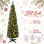Sapin de Noël mince 6 pi avec 6 branches de sapin de Noël et 200 lumières DEL blanc chaud pré-éclairées