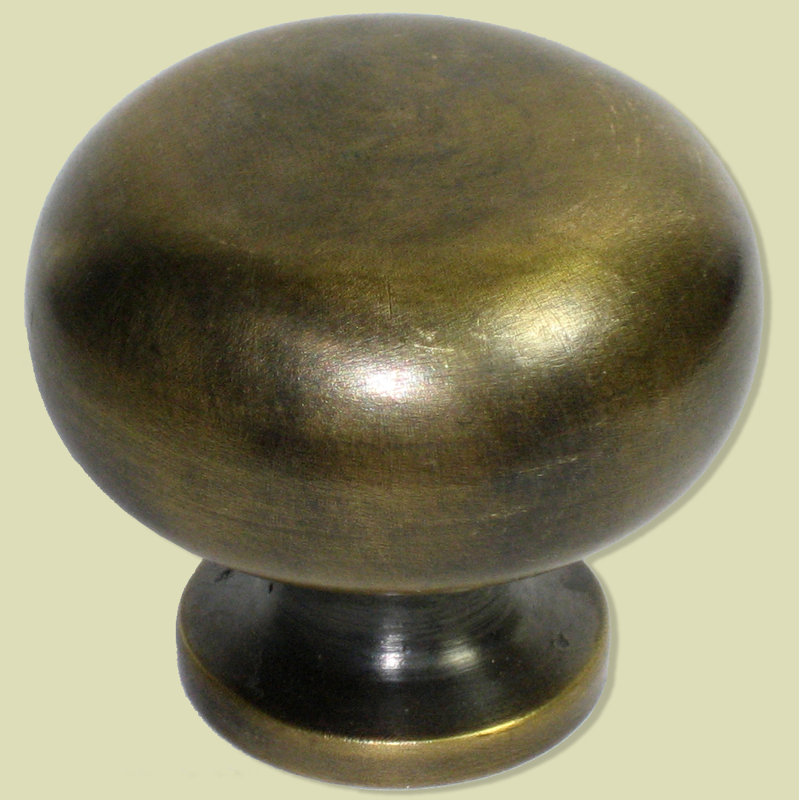 Antique Brass 2'' Round Mushroom Knob
