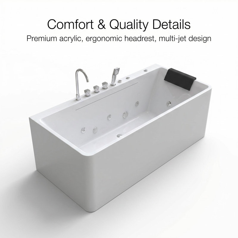 x 31.5'' Freestanding Soaking Acrylic Bathtub