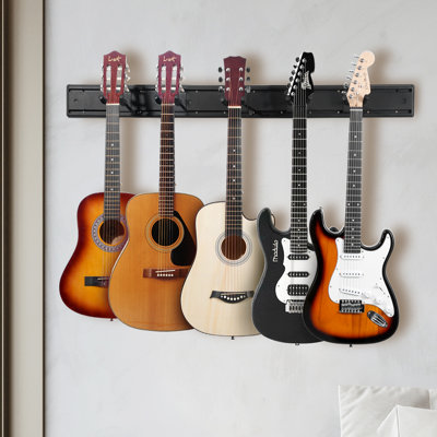 17 Stories 5-Space Guitar Stand Wall-Mounted Foldable Rack Hold Up to 5 Guitars -  C9EA67B80ED846218D85E6DCAFBCC32A