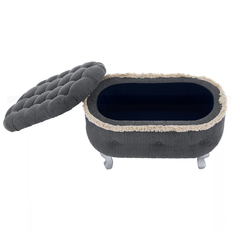 29.5" End of Bed Bench with Button-Tufted, Grey