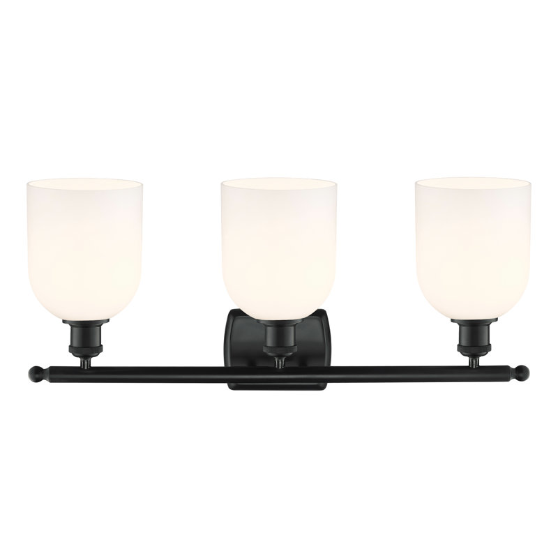Anacaren 3 - Light Dimmable Vanity Light, Matte Black, Glossy White