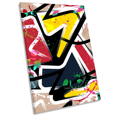 Graffiti Abstract Urban Grunge - Wrapped Canvas Painting
