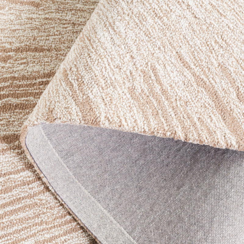 Junieta Hand Tufted Wool/Cotton Rug in Ivory/Dark Beige, Rectangle 4' x 6'