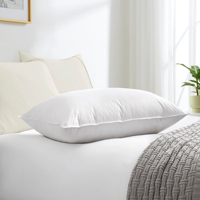 Oreiller 90% en duvet de canard blanc avec housse 100% coton, fabriqué en Allemagne