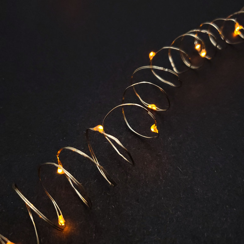  Guirlande lumineuse à piles DEL avec minuterie, ambre