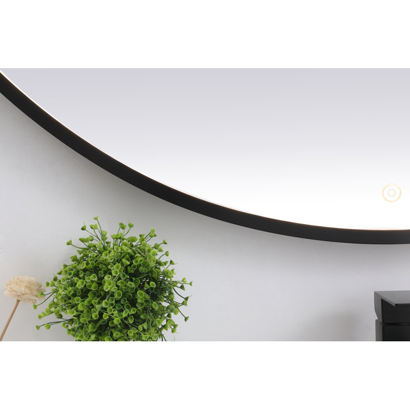 Miroir de salle de bain Pickard, Noir, 48 po x 48 po