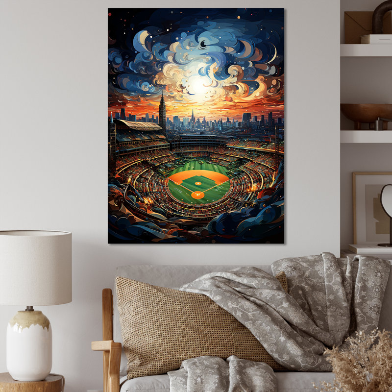 «Stadium In Spotlight At Night III - Cityscapes», reproduction sur toile, H 32 po x l 16 po x P 1 po, Toile tendue