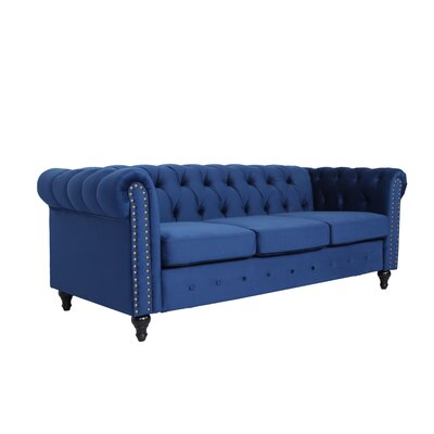 Maquon 81.8"" Velvet Rolled Arm Sofa -  House of HamptonÂ®, 6B98AF80811A498E9BF6A923972A1D2A