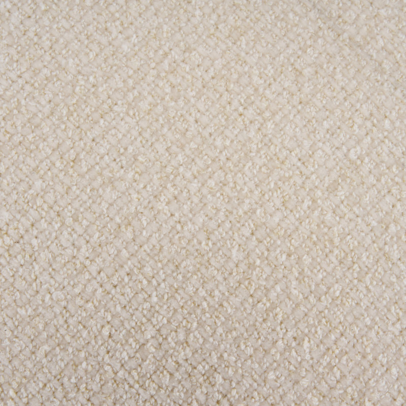 Chaises de salle à manger rembourrées avec dossier incurvé, tissu blanc et base en bois d'hévéa naturel, ensemble de 2