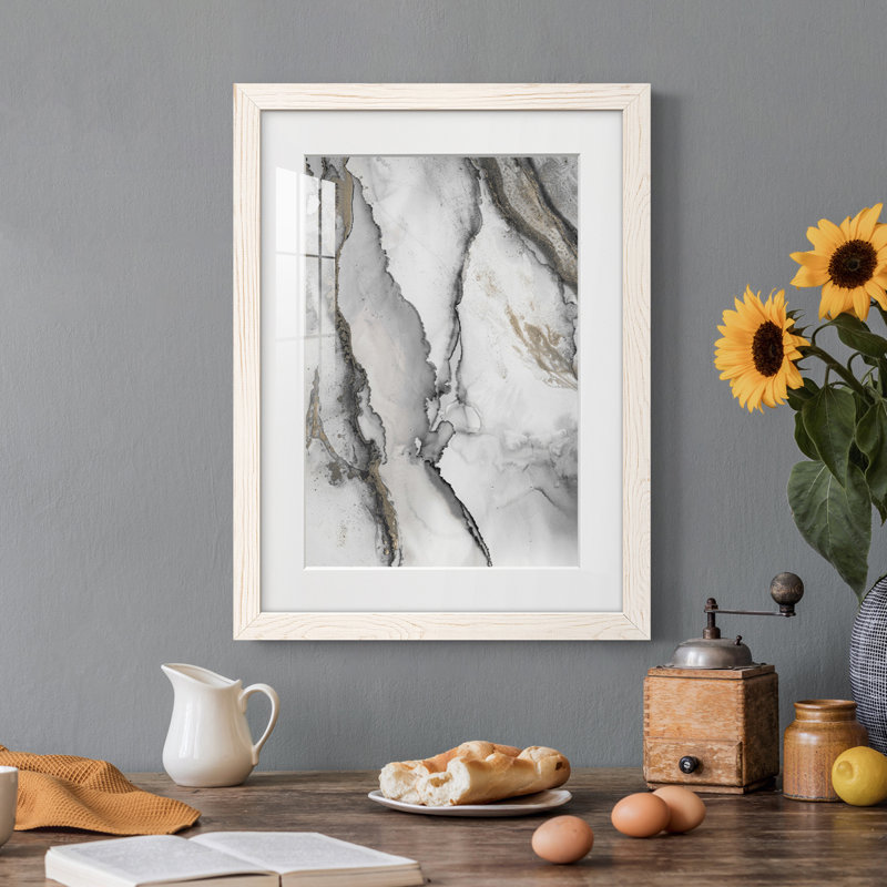 «Abstract Ink Fantasy I» - reproduction de cadre photo, Papier avec cadre blanc, H 20 po x l 17 po, Oui