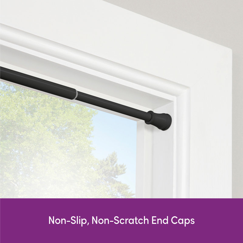 Basic Camlock Tension Rod, Adjustable Length, 5/8" Dia. - Basics by Wayfair™, 48" - 84", Black